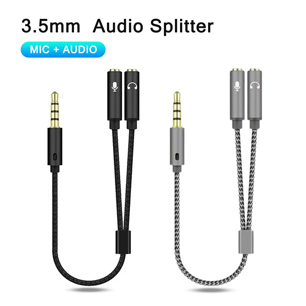 Esports Gaming Splitter - ชุดหูฟังSplitter 3.5 มม.+ ไมโครโฟนหูฟังสเตอริโอSplitter 3.5 มม.4