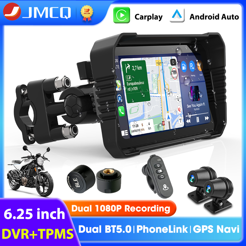 Dual Monitor Stand - หน้าจอ Carplay ขนาด 6.25 นิ้ว สำหรับมอเตอร์ไซค์