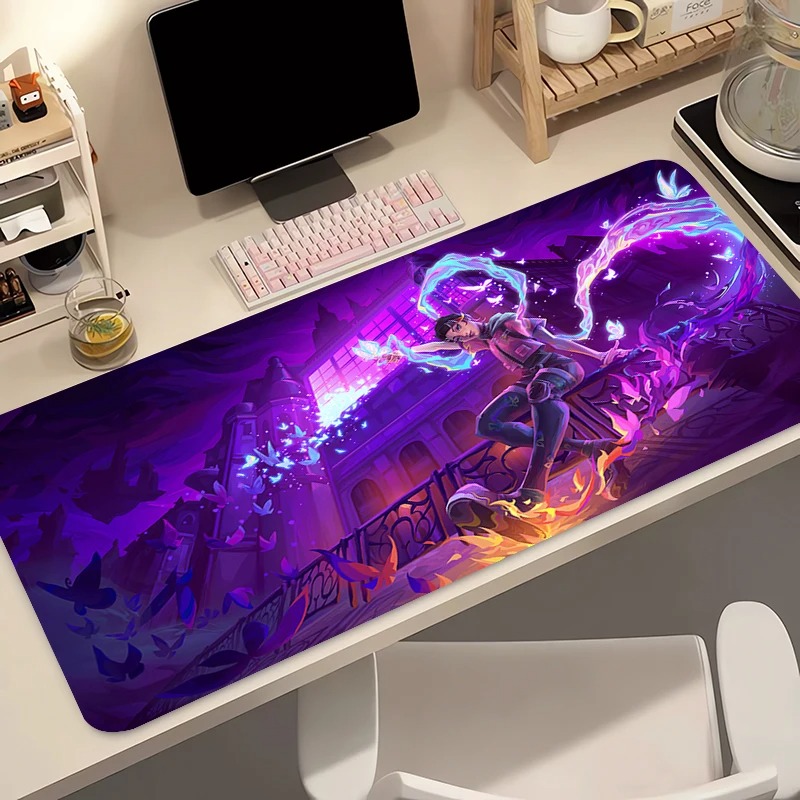 Esports Gaming Pad - แผ่นรองเมาส์เกมเมอร์คอมพิวเตอร์อะนิเมะพีซี วาโลแรนท์ โคลฟแผ่นรองเมาส์ วาร์มิโล บัตเตอร์ฟลาย โลโก้แผ่นรองคีย์บอร์ดอุปกรณ์เสริมสำหรับเล่นเกมแผ่นรองเม้าส์ตั้งโต๊ะ