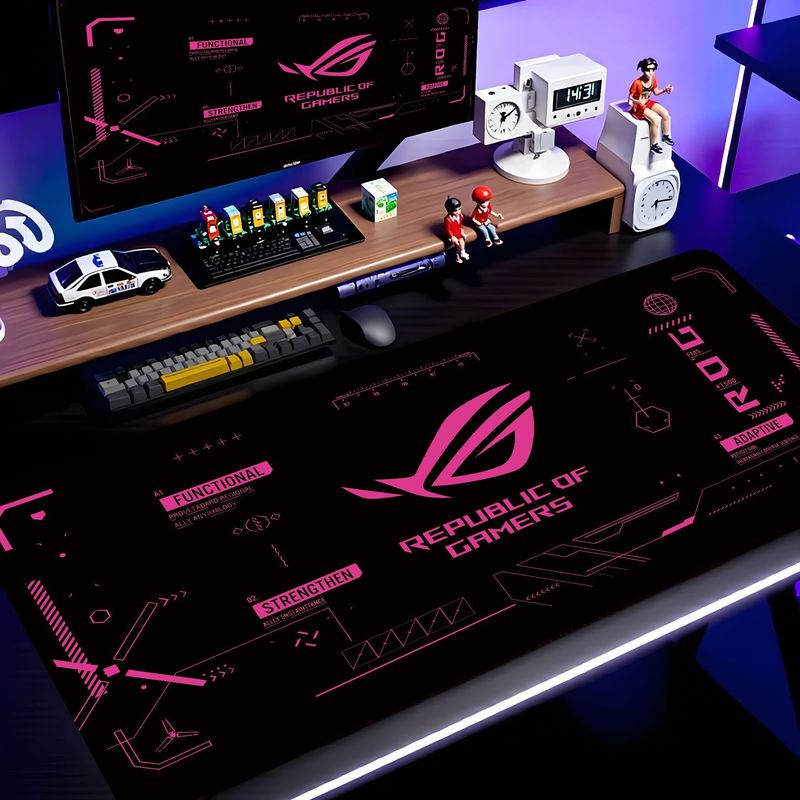 Esports Gaming Logo - VIKAMA แบล็คพิงค์ ROG Tech Circuit XXL