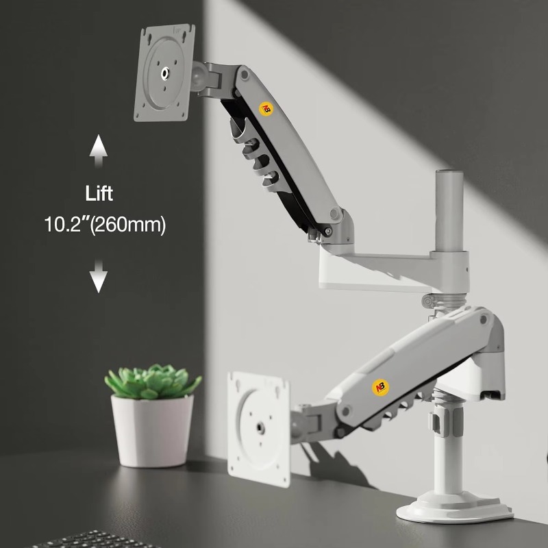 Dual Monitor Stand - ขาตั้งจอคอมพิวเตอร์แบบติดโต๊ะ รองรับจอภาพคู่ ปรับหมุนได้ รองรับจอคอมพิวเตอร์ได้สองจอ ขนาดไม่เกิน 27