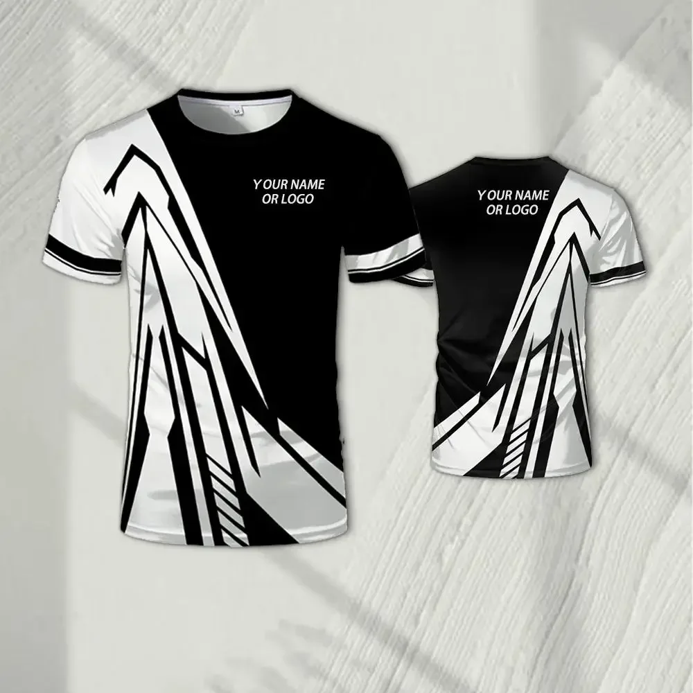 Esports Gaming Logo - เสื้อทีมอีสปอร์ตพิมพ์ลาย 3 มิติ พร้อมชื่อและโลโก้ทีม เสื้อคอกลมทันสมัยสำหรับเล่นเกม