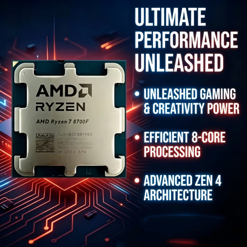 AMD Ryzen 7 8700F AM5 ซีพียูสำ - Esports Gaming Pc Build บทวิจารณ์และราคา