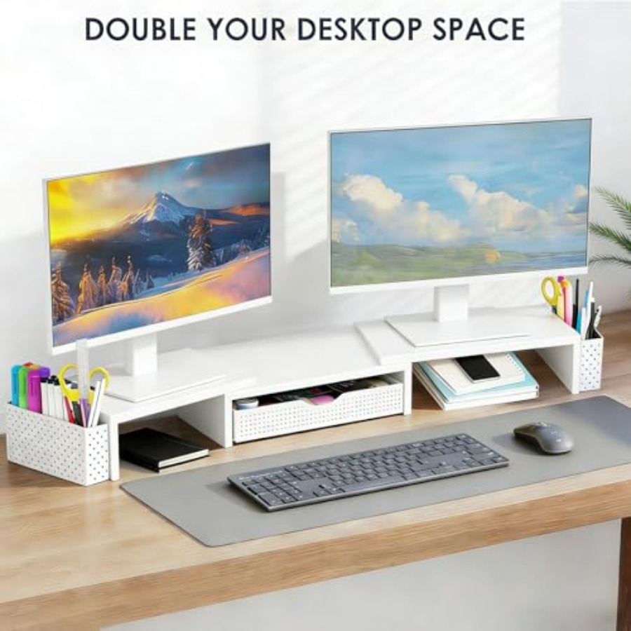 อุปกรณ์จัดระเบียบโต๊ะทำงานโลหะ - Dual Monitor Stand บทวิจารณ์และราคา